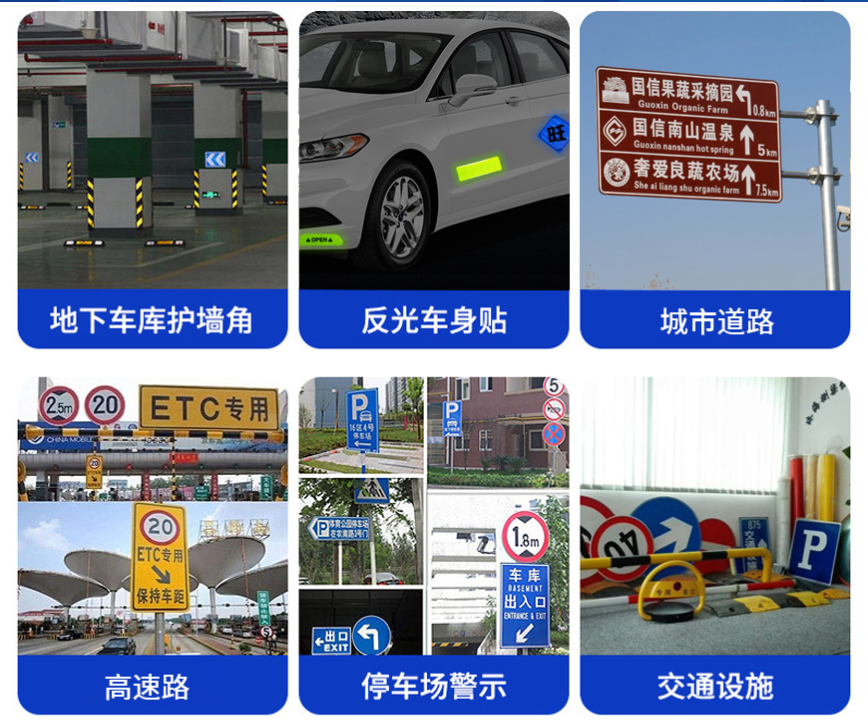 高強(qiáng)級新國標(biāo)三類反光膜適用場景